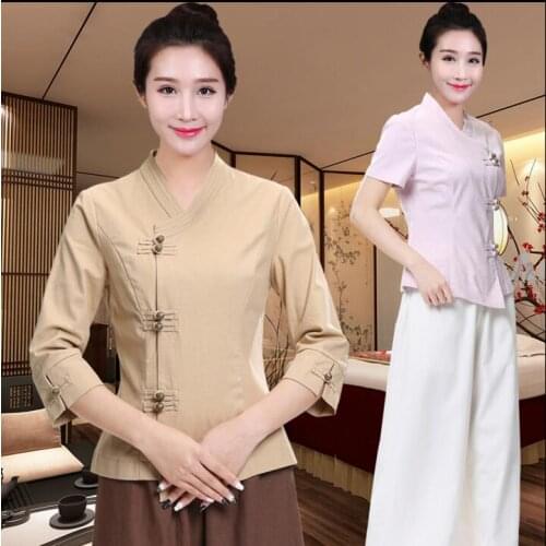 Thai Beautician uniform SPA workwear Spring Summer Massage Work Uniform Chinese style