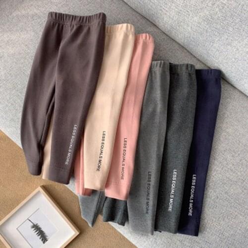 Spring And Autumn Children Leggings Girls' Elastic Letter Pants