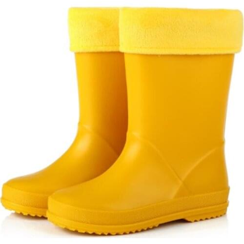 2020 Winter Kids Rain Boots Boys Girls Rubber Boots with Pink Yellow Children Lovely Rainboots Water Shoes for Children