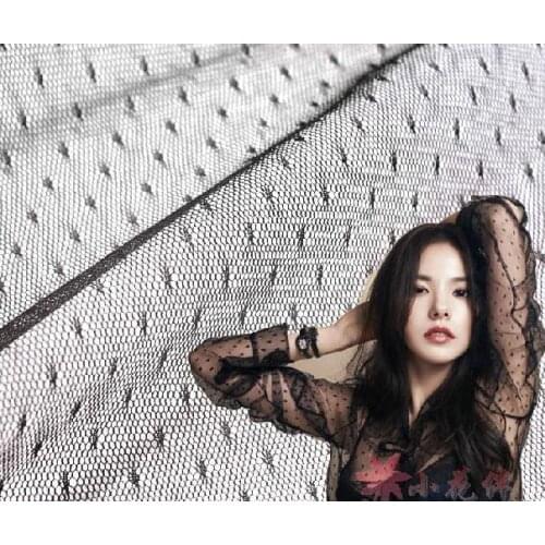 1Meter/Lot Black Lace Fabric Gauze Tulle Dress Soft Veil Fabric Wedding Dress Short Skirt 140cm Wide Clothing Accessories