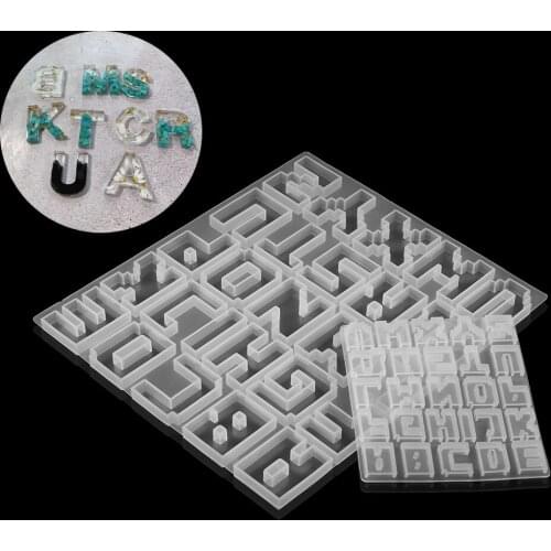 1pc English Alphabet Epoxy Resin Molds Letter Crystal Epoxy Resin Silicone Mold For DIY Jewelry Making Pendant Findings Supplies