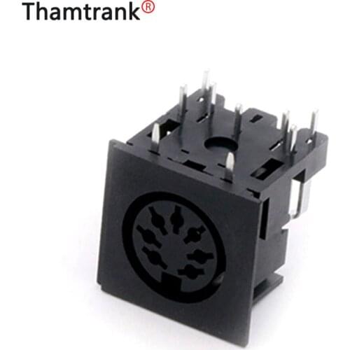 10pcs/lot 7 Pin DIN Female Jack PCB Panel Mount Right Angle / 90 Degree 7Pin Female DIN Jack Socket Chassis Terminal