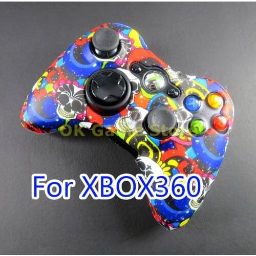 10pcs/lot Water Transfer Printing Protective Case for Microsoft Xbox 360 Controller Gamepad Soft Silicone Case Cover for xbox360