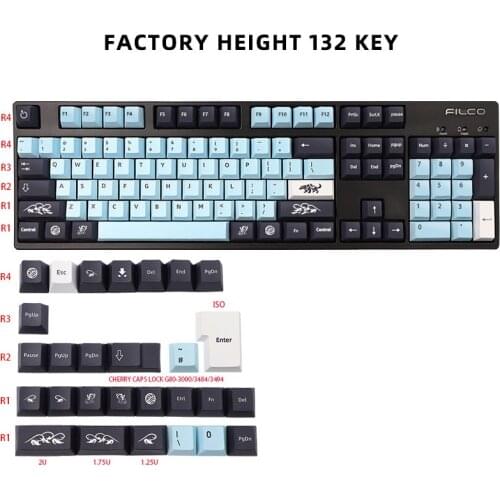 132 Keys PBT For 61/64/68/KBD75/84/RK836/87/96/980/104/108Cherry Profile Mizu Keycap Set For Mechanical Keyboard Keycap
