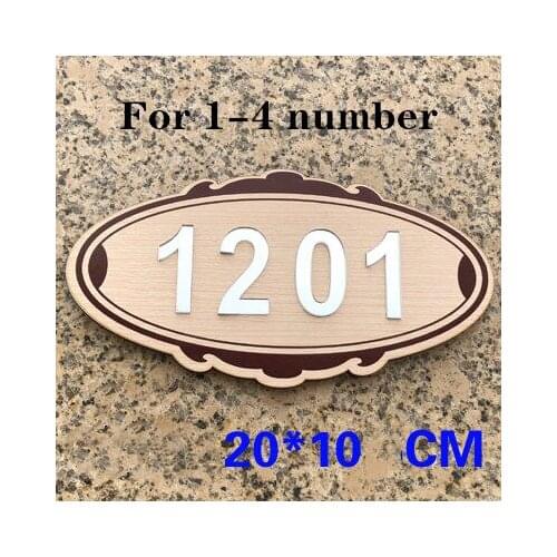 20X10cm Solid wood house number door sticker number for Hotel digital door numbers 1-4 custom numbers letter