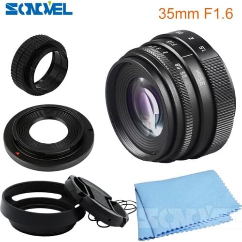 35mm F1.6 CCTV Lens C Mount Camera Lens +Lens Hood kit For Sony NEX-5R NEX-F3 NEX-7 NEX-5N NEX-5C NEX-C3 NEX-3 NEX-5 A6300 A5100