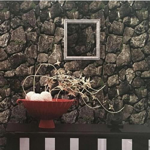 Beibehang Retro 3D Stereo 3D Wallpaper Stone Brick Wallpaper Rock Living Room Study Restaurant Background Wallpaper papel tapiz