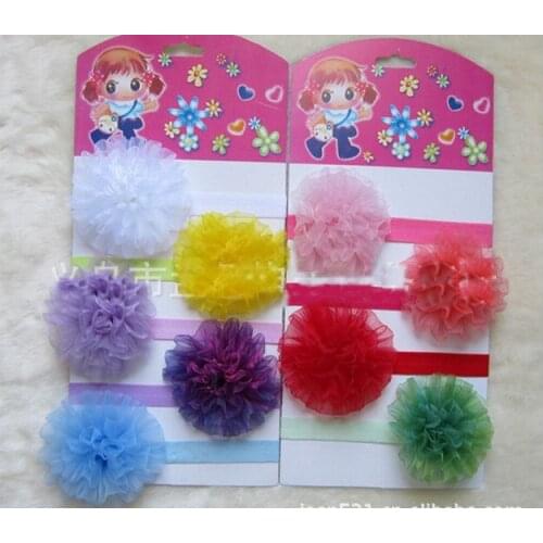 50pcs Fine hair band tire gauze carnation tenia hair ornament yarn disc spend hair band