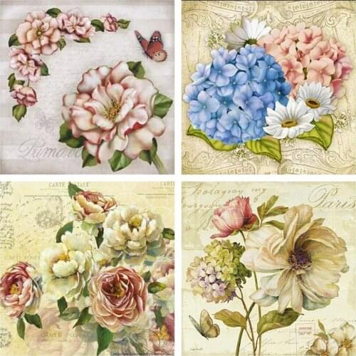 5D Diamond Painting Flowers Picture Of Rhinestones Embroidery Complete Kit Cross Stitch Crystal Painting Wall Stickers