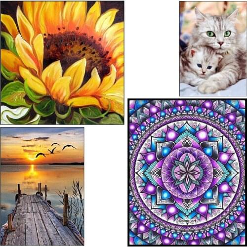 Round full diamond 5D diamond painting animal landscape artist home decoration DIY embroidery kit