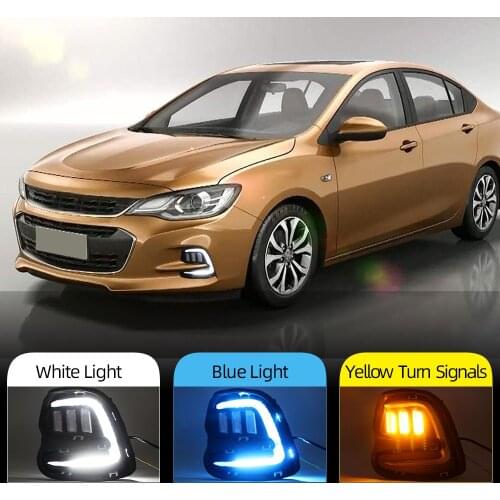 Car flashing 2PCS LED DRL For Chevrolet Cavalier 2016 2017 2018 2019 Daytime Running Lights Turn Signal Fog Lamp Cover