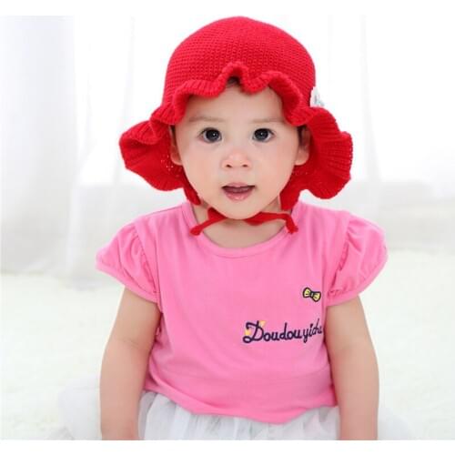 Newborn Infant Baby Hats Solid Knitted Princess Caps Cute Baby Girls Bonnet Newborn Photography Props Kids Wool Cap Beanie 0-3Y