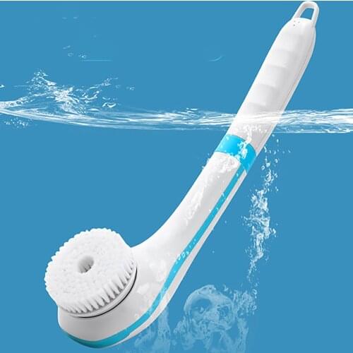 USB Rechargeable Electric Massage Bath Brush Waterproof Household Electric Massage Back Massage Long Handle Soft Hair Bath Brush
