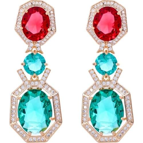 EYER luxury drop earrings cubic zirconia jewelry shining crystal long earrings for women trendy jewelry gifts wholesale 2021