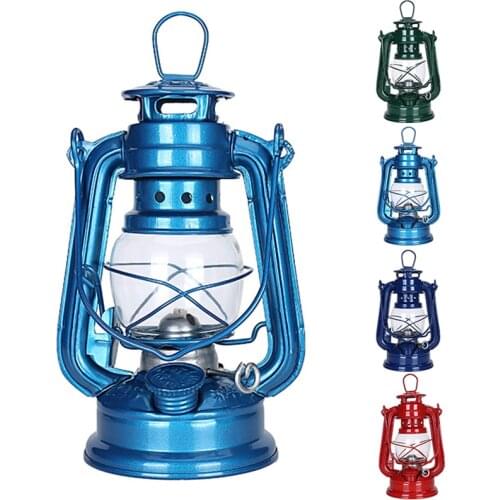 Retro Outdoor Camping Kerosene Lamp Oil Light Lantern Mediterranean Style Decor Multifunction Iron Structure lampiao querosene