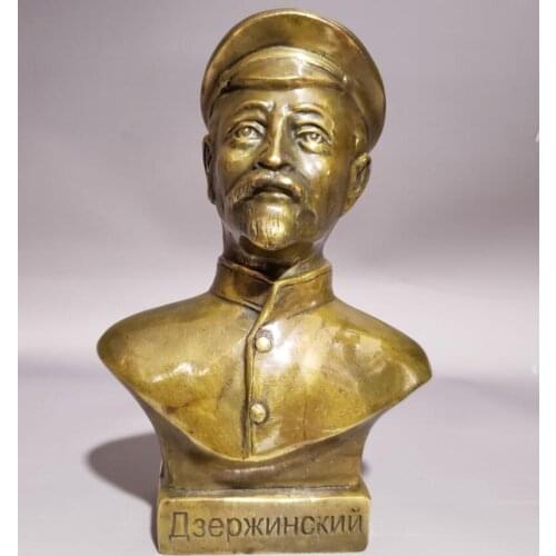 China brass Soviet revolutionary Dzerzhinsky Head portrait crafts statue