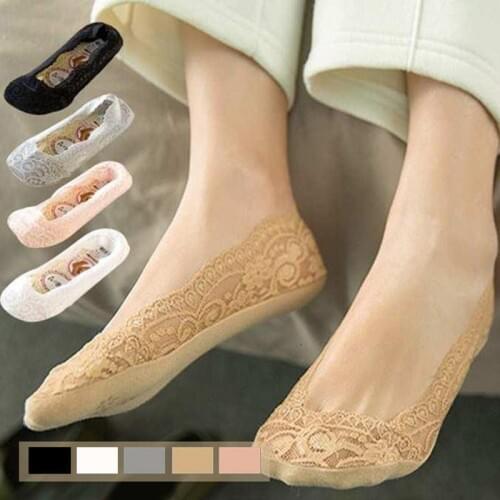 Korean Style Summer Thin Shallow Invisible Lace Sweet Elegant Breathable Sweat-Absorbent Free Size Four Colors Available Silicon