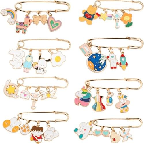 Cute Enamel Pin Cartoon Bear Magic Astronaut Fairy Tale Metal Brooch Denim Coat Backpack Lapel Badge Girl Student Jewelry Gift