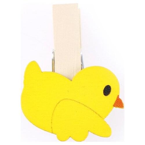 Cute Yellow Duck Chicken Wood Clip Photo Paper Clothespin Craft Clips Party Decoration 8 Pcs/set