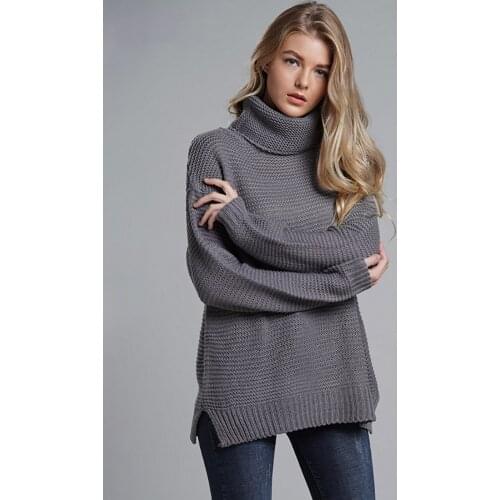 Fitshinling Fashion Woman Winter Sweater Knitwear Hot Sale 6 Colors Solid Womens Turtleneck Sweaters And Pullovers Jumper Sale