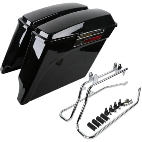Motorcycle 5" Saddlebags Saddle Bags and Conversion Brackets For Harley Heritage Softail Models 1986-2013 12