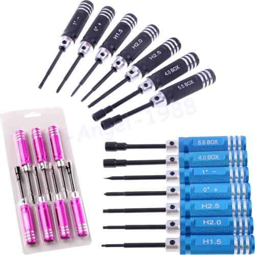 Hex 7pcs screw driver tool kit For RC helicopter Car BK Red blue black for Rc Toys Rc Drone