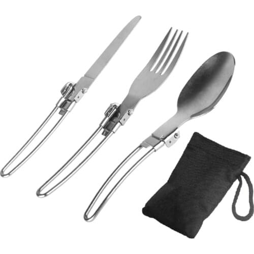 Cookware Backpack Spork Fork Stainless Steel Fold Knife Utensil Spoon Set Combo Picnic Camp Cutlery Tableware Flatware