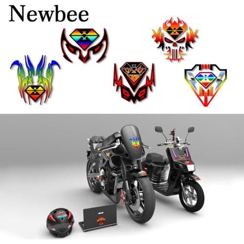 Newbee 12cm*12cm Universal 3D Reflective Car Motorcycle Motorbike Sticker Fuel Tank Protector Helmet Laptop Decoration Decal
