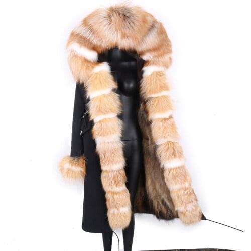 Women X-long Parka Waterproof 7XL Winter Jacket Natural Fox Fur Hood Warm Real Fur Coat Women Fashion Female Coat Detachable