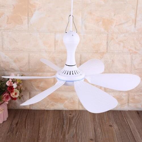 5V USB Powerd Ceiling Fan Camping Outdoor Home Dormitory Bed Tent Hanging Fan Removable 6 Blades Air Cooling Fans