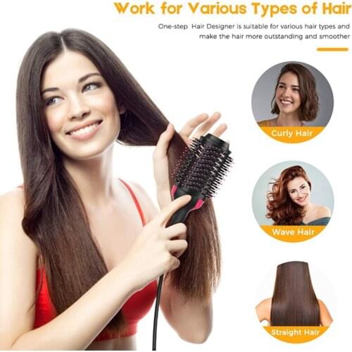 Professional Negative Ion Hair Dryer, Brush, Hot Air Comb, Hair Straightener, Three In One, Ceramic Fast Heating