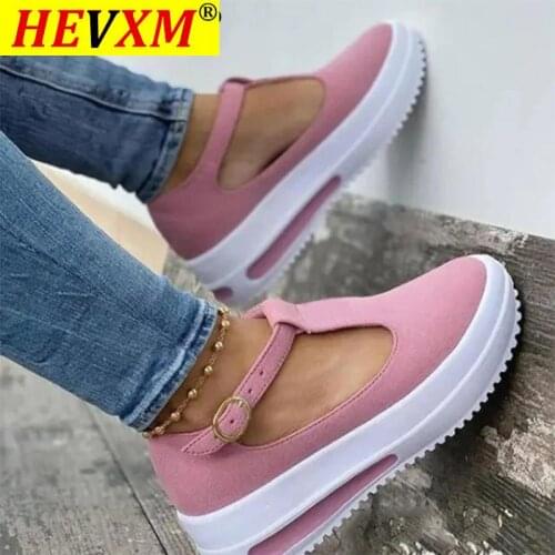 Women Platform Sandals 2021 Summer Buckle Strap Wedge Shoes Casual Solid Color Thick Bottom Female Flat Shoes Ladies Sandals