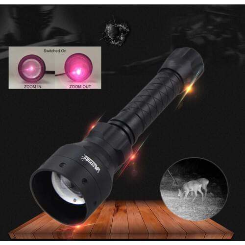 Tactical 50MM Convex Lens Torch Zoomable Infrared Hunting Flashlight Adjustable 850nm IR Night Vision illuminator 400 Yards