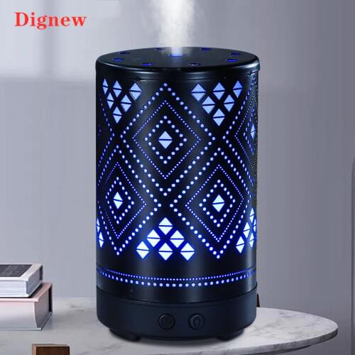 100ml Ultrasonic Air Humidifier Art Iron Design Aromatherapy Essential Oil Diffuser With Colorful Night Lights For Home Office