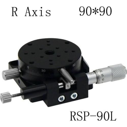 R Axis 90MM 3.6" Manual 360 degree Heavy Load Rotary sliding table Micrometer Precision Adjust Angle Platform Optical RSP90-L