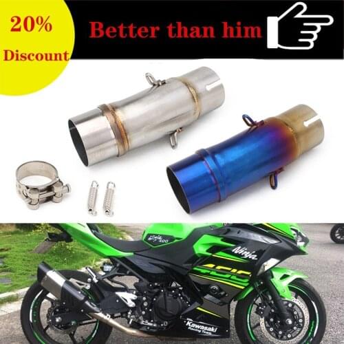 51mm Motorcycle Exhaust Middle Link Pipe Slip-on Stainless Steel For kawasaki Ninja400 Ninja 400 Z400 Z 400 2017-2019