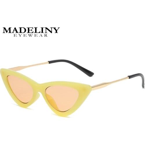MADELINY Fashion Cat Eye Sunglasses Women Luxury Brand Designer Small Frame Sun Glasses UV400 Shades Female Eyewear MA435