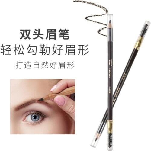 1PC Double-end Eyebrow Pencil Automatic Pigments Brow Enhancer Waterproof Beauty Eyes Cosmetics Makeup Brush Pen