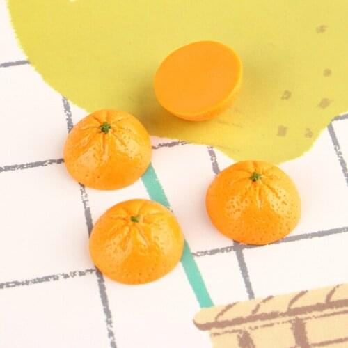10Pcs/lot Artificial Fruit Flatback Orange Flat back Resin Cabochon For Scrapbooking DIY Cabochons Decorative Accessories Craft