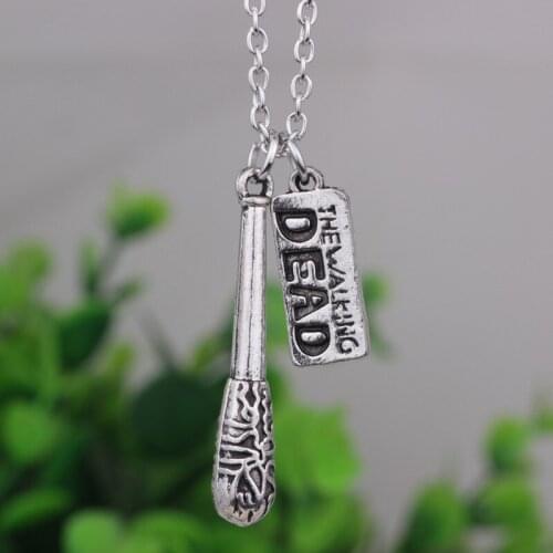10PCS Charm Wooden Club Necklace Jewelry Lettering The walking dead Pendant Necklace Jewelry For Women Men Gift