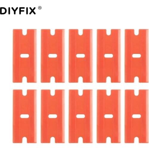 DIYFIX 10Pcs Plastic Blades for Phone LCD Screen Glue Remover Scraper Cleaning Hand Tool Set (NO handle)