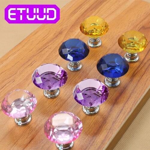10pcs Diamond Dresser Shape Design Knobs Kitchen Cupboard Pulls Crystal Glass Door Drawer Cabinet Furniture Handle Hardware