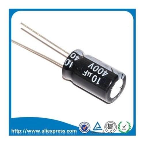 100PCS 10UF 400V 400V 10UF Aluminum Electrolytic Capacitor 400 V / 10 UF Size 10*16MM Electrolytic capacitor