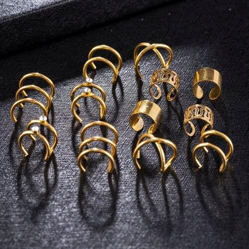 12pcs/set Fashion Ears Clip on Earrings Without Pierced Ears Female Valentine Gift for Friend Stud Earrings Jewelry for Women