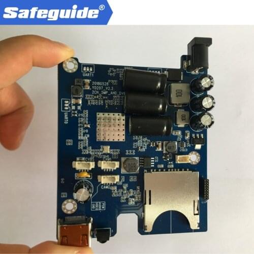 2019 Newest HD 1080P 2CH AHD DVR PCB Board Mini Vehicle Mobile DVR Board support 512GB sd Card with remote control