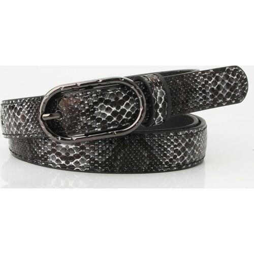 2020 Thin Belt Youth Belt Version Fashion Retro Jeans Buckle Letters Hong Kong Leather Black Belt Width Buckle Length Style