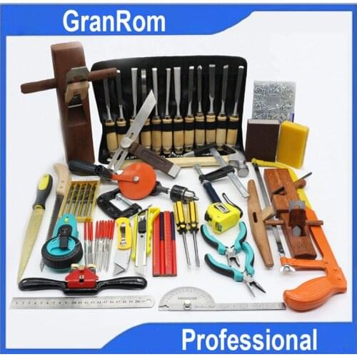 57pcs Wood Chisels Set Hand Wooden Planers Carpenter Tools Set DIY Woodworking Standing Combination Tools