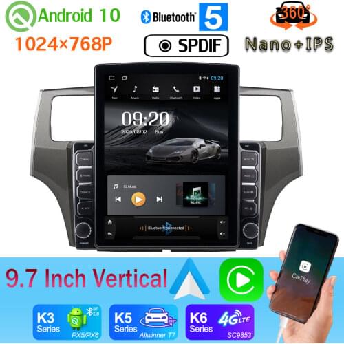 9.7" Vertical Style Car Media Player GPS For Lexus ES ES250 ES300 ES330 2004-2006 Android 10 360 Camera PX6 4+64G Radio 4G WiFi