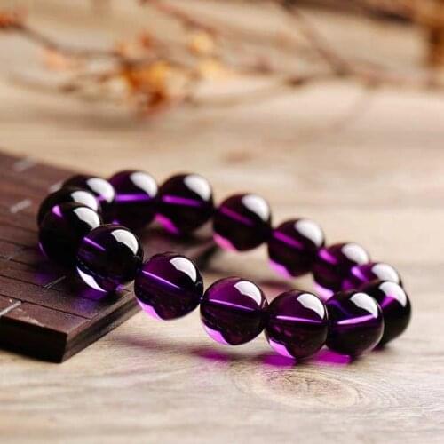 8mm Amethyst Round Beads Gemstones Elasticity Bangle Bracelet