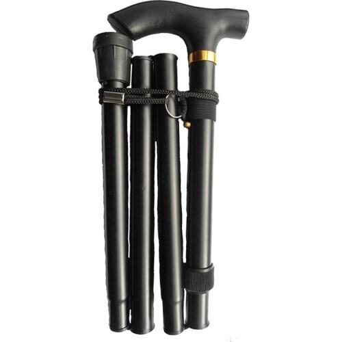 Brand 1*Outdoor Hiking Tools Stick Aluminum Alloy Metal Folding Cane Walking Sticks Non Slip Rubber Base Stick Free Shipping